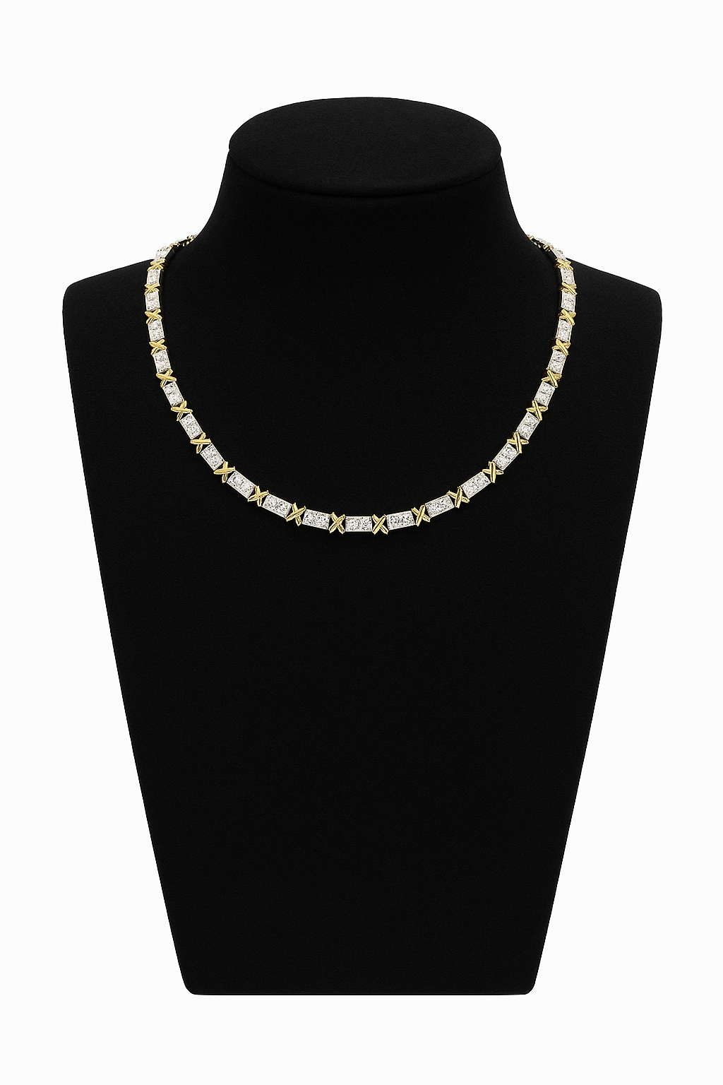 X Link Diamond Tennis Necklace