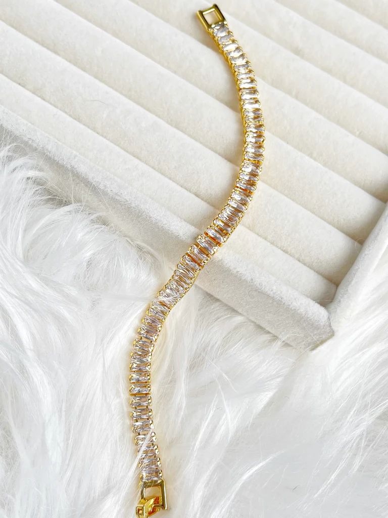 Golden Glow Tennis Bracelet