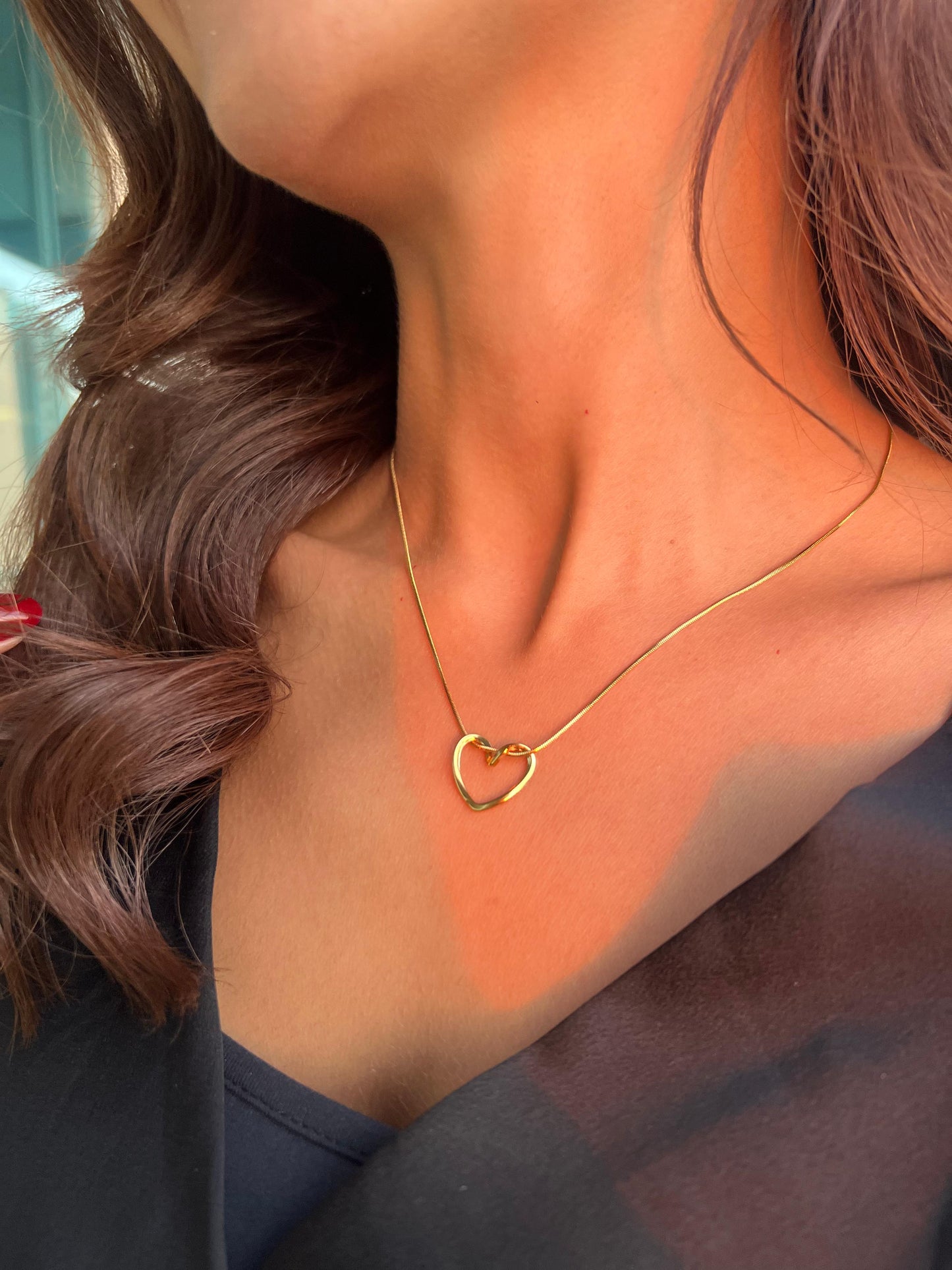 Open Heart Pendant Necklace