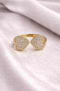 Twin Hearts Sparkle Ring