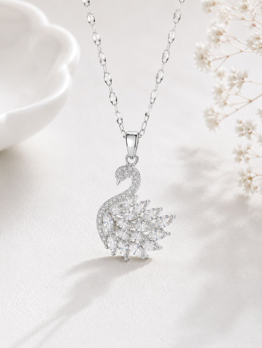 Crystal Swan Necklace