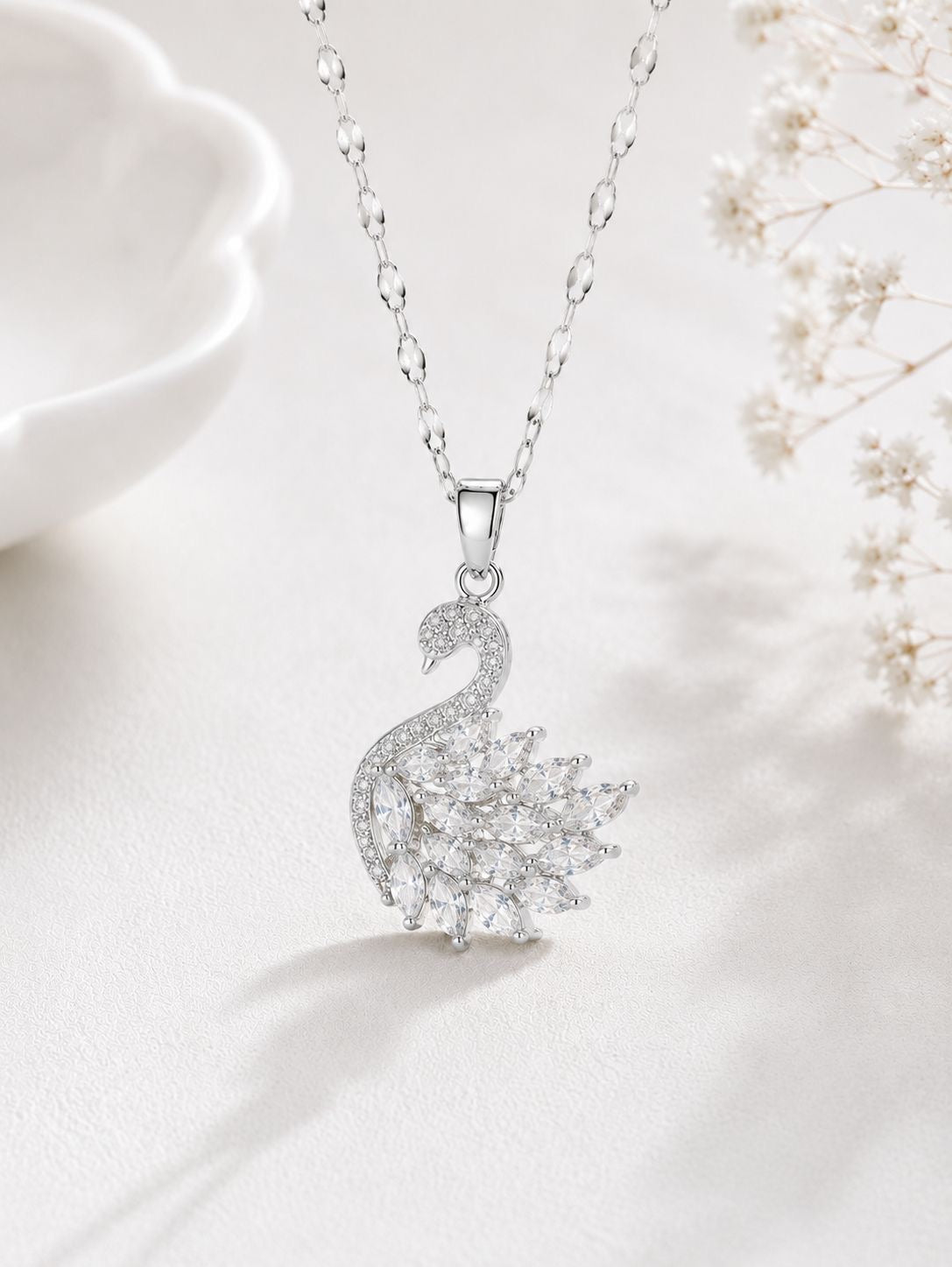 Crystal Swan Necklace