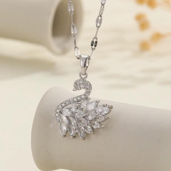 Crystal Swan Necklace
