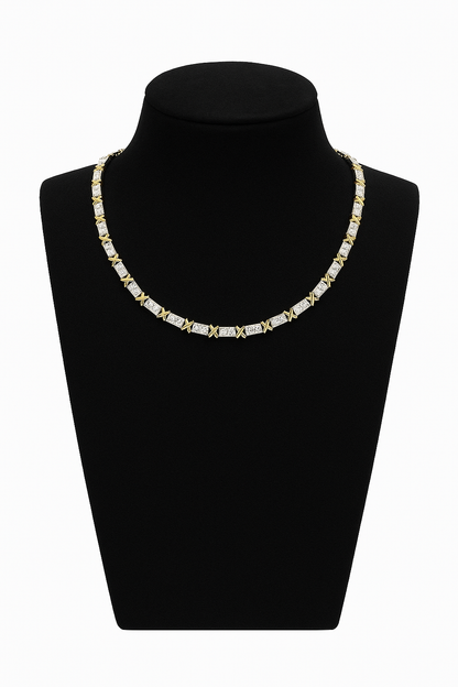 X Link Diamond Tennis Necklace