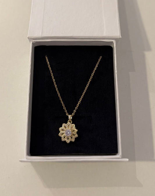 Flower Spinning Bloom Necklace
