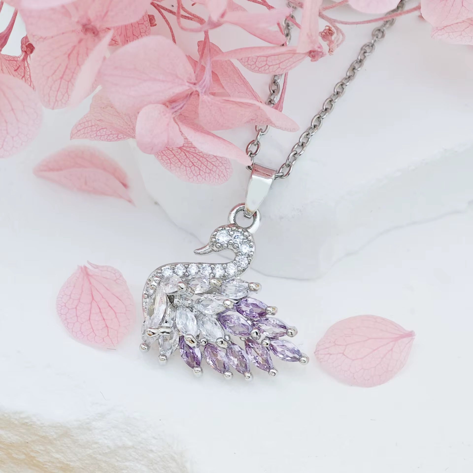 Crystal Swan Necklace