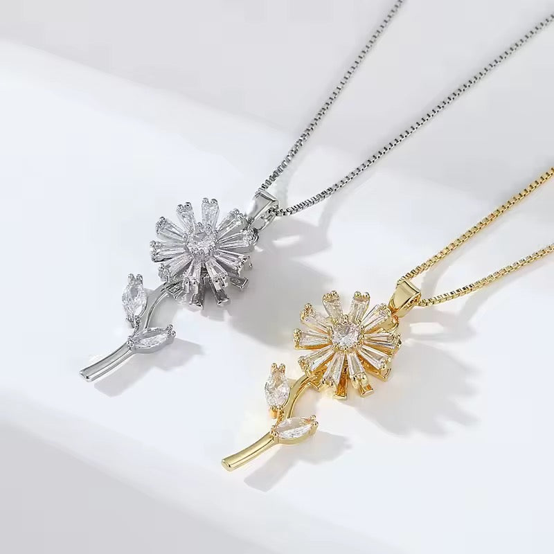 Starlit Blossom Crystal Necklace