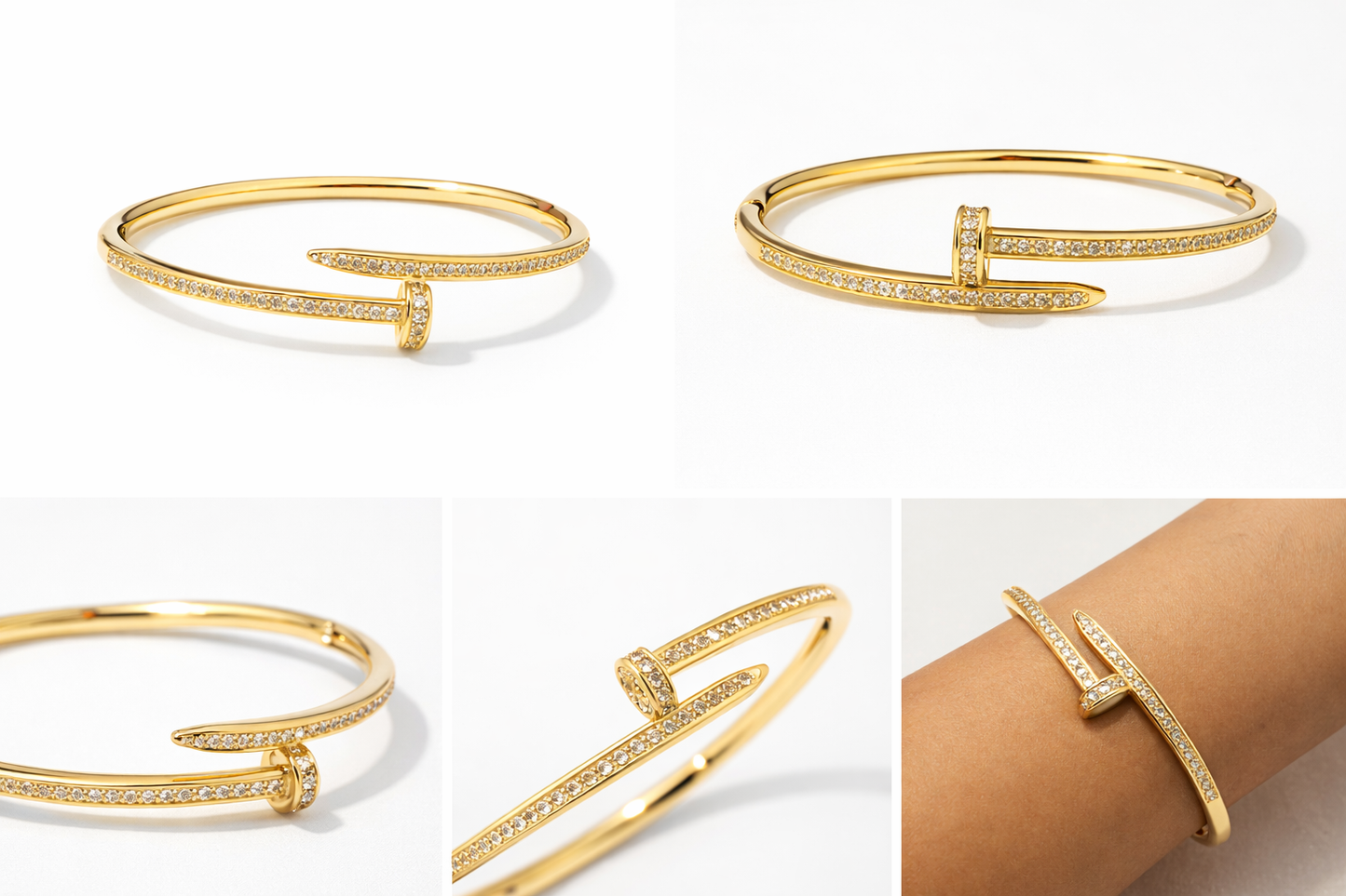 Nail Crystal Design Bangle