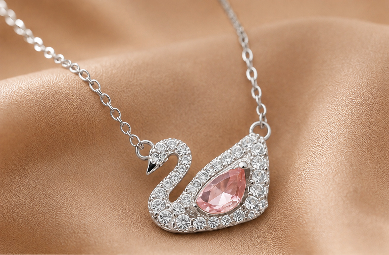 Crystal Swan Necklace