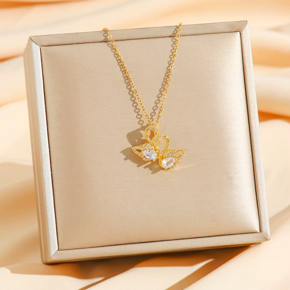 Twin Swans Necklace