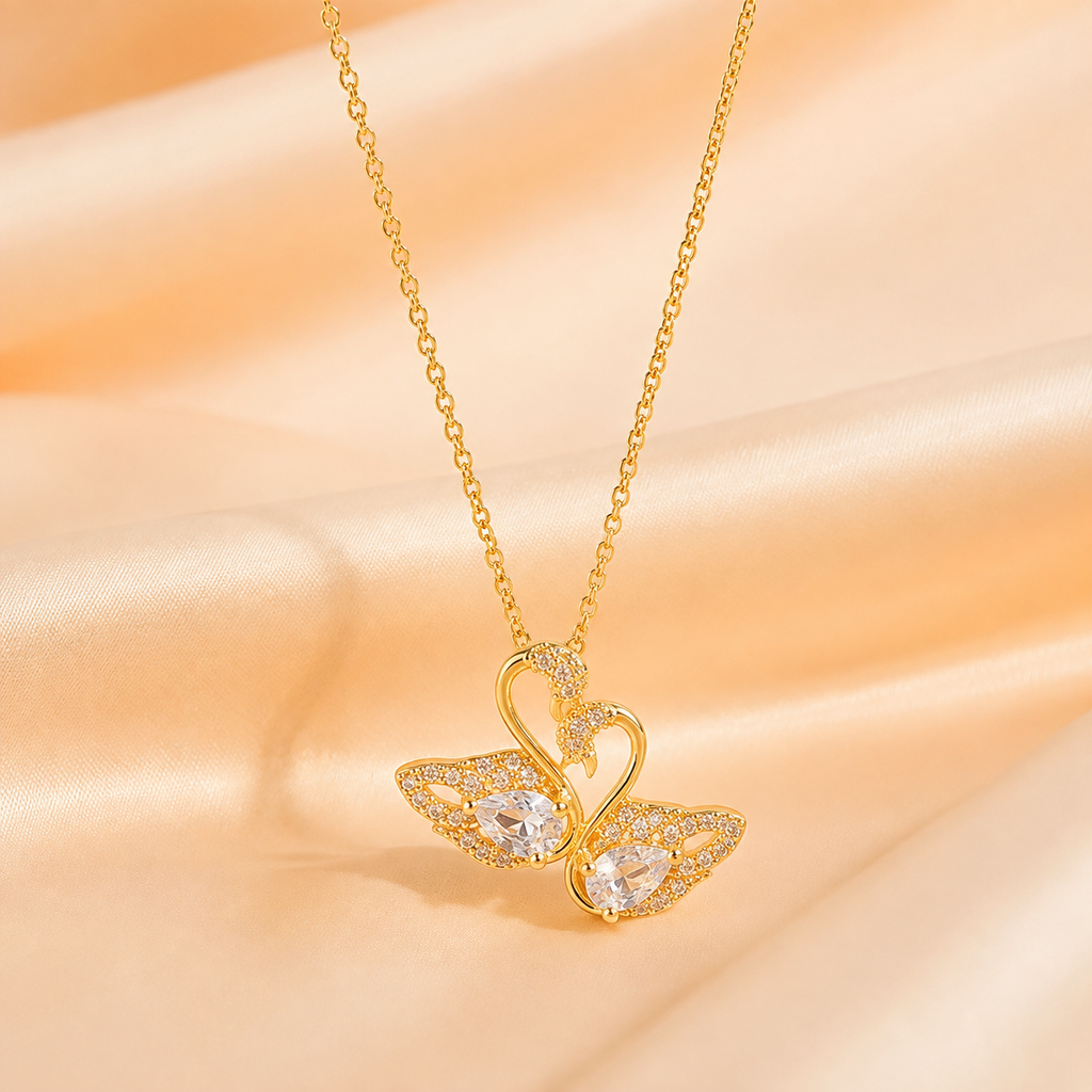 Twin Swans Necklace