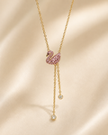 Swan Charm Drop Necklace