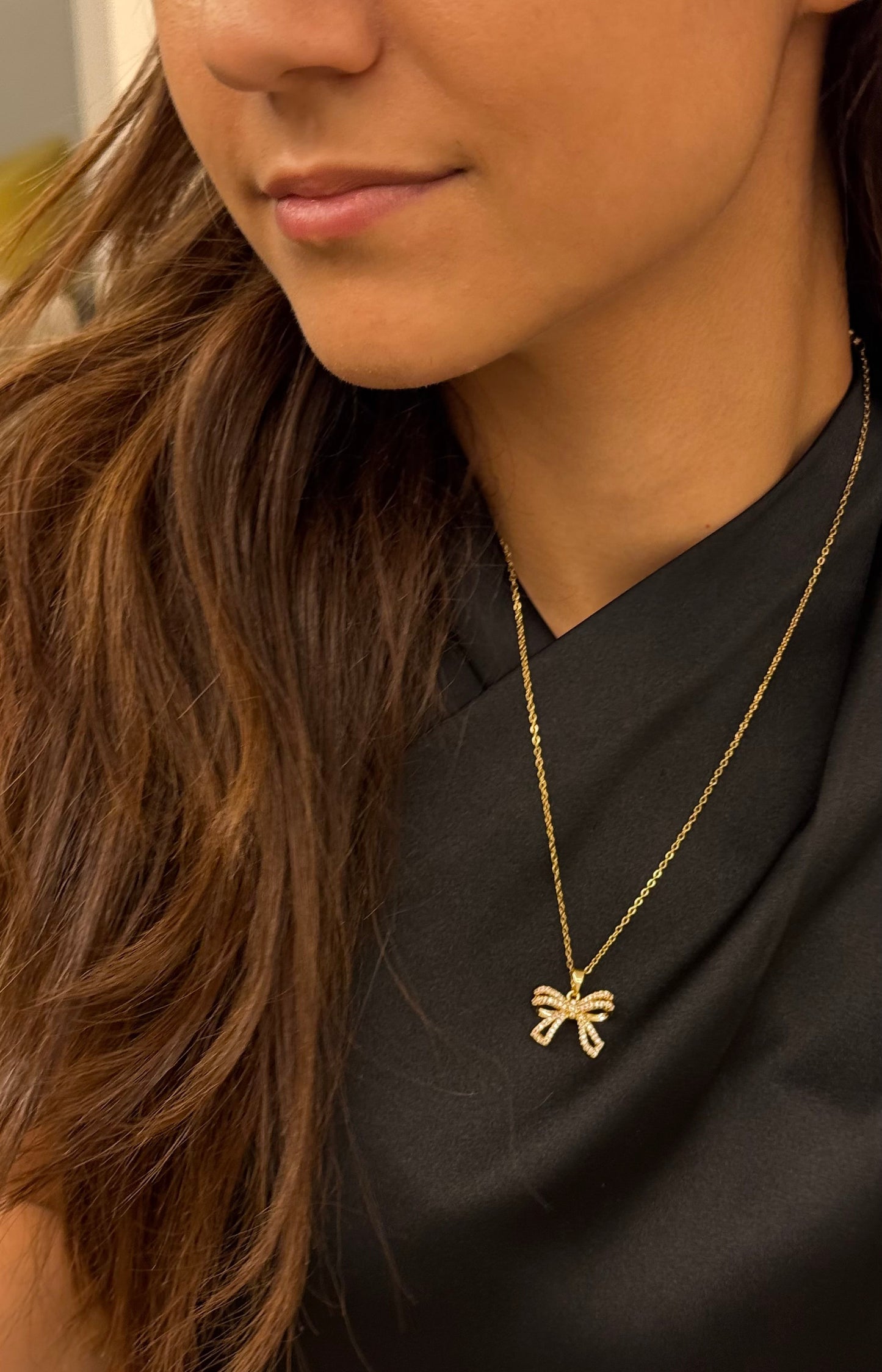 Golden Bow Necklace