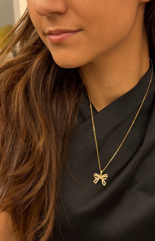 Golden Bow Necklace