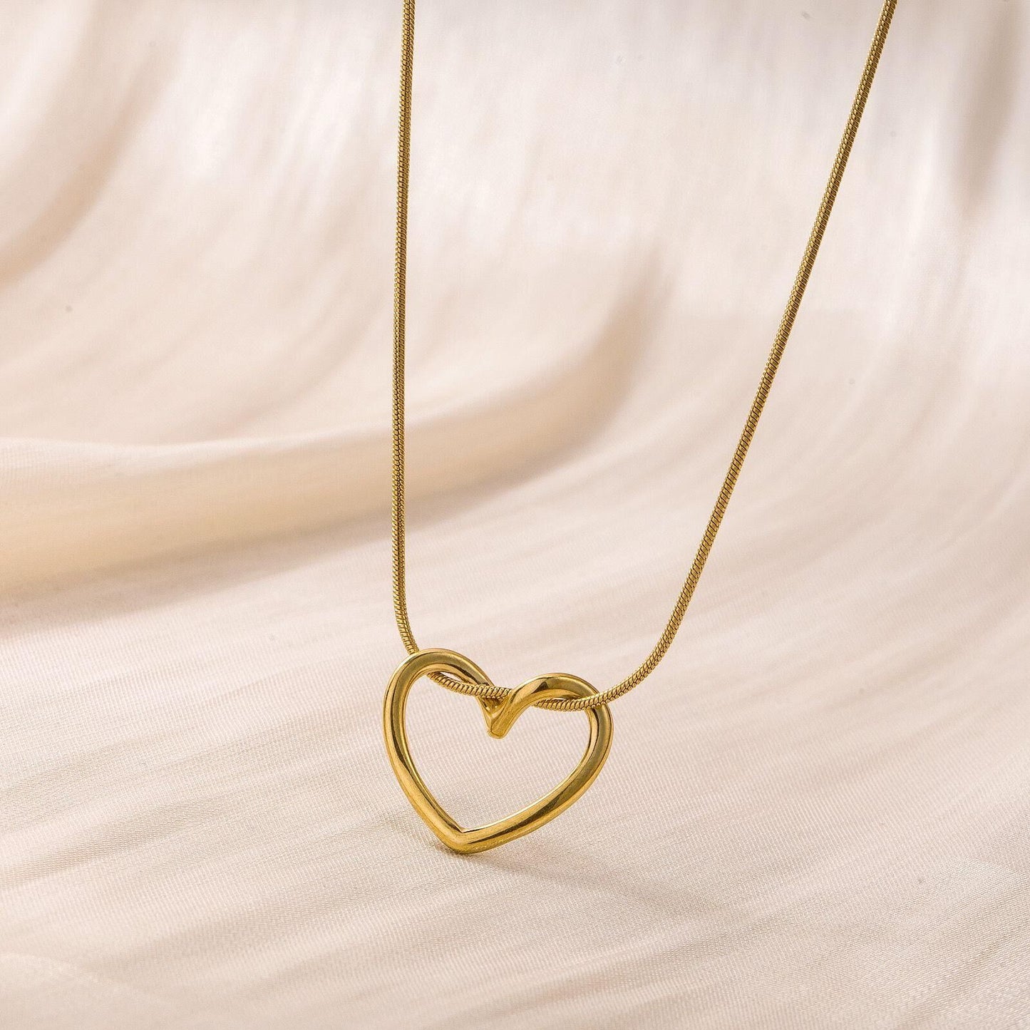 Open Heart Pendant Necklace