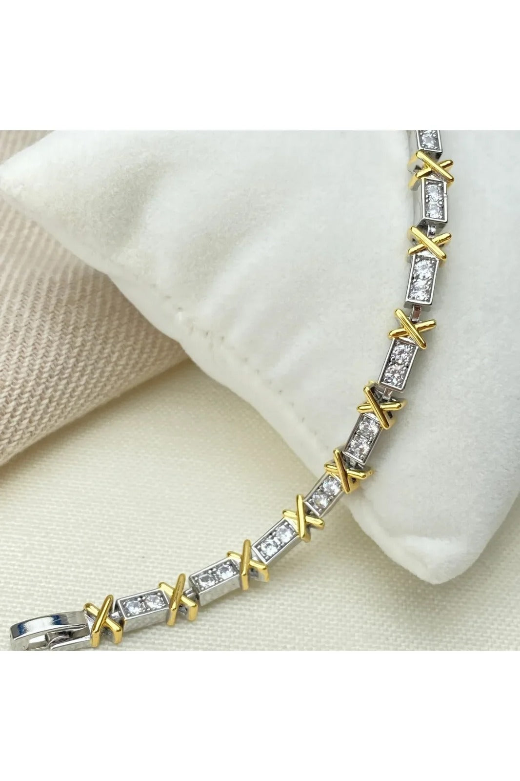 X Link Diamond Tennis Necklace