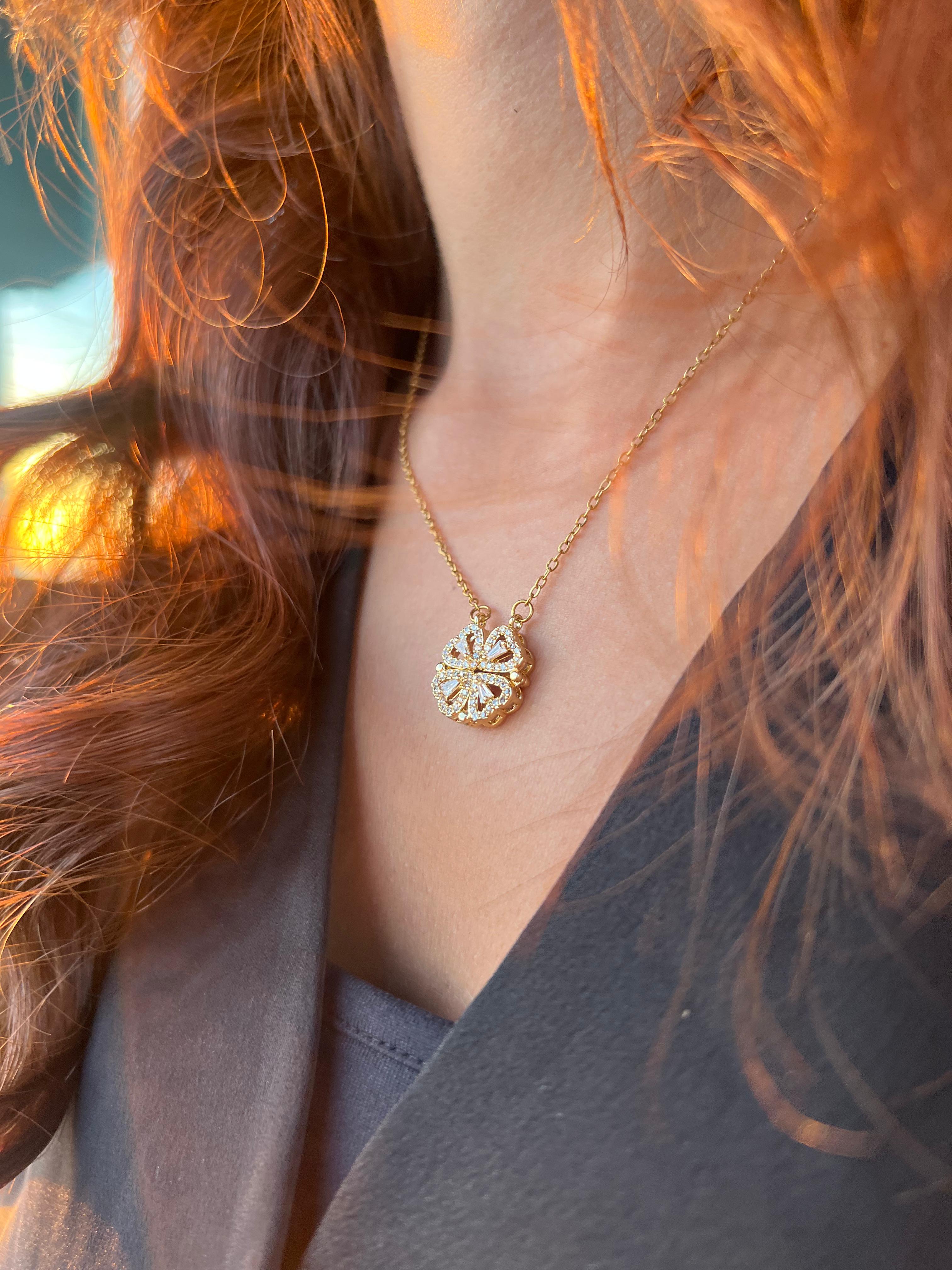 Four-Leaf Clover Heart Necklace