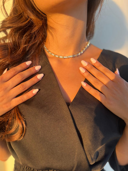 X Link Diamond Tennis Necklace