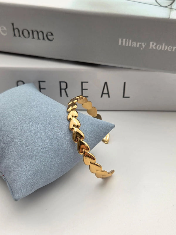 Heart Chain Cuff Bangle