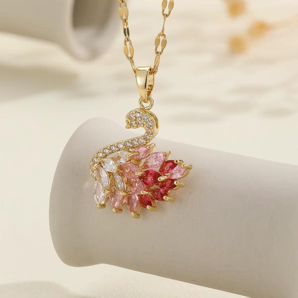 Crystal Swan Necklace